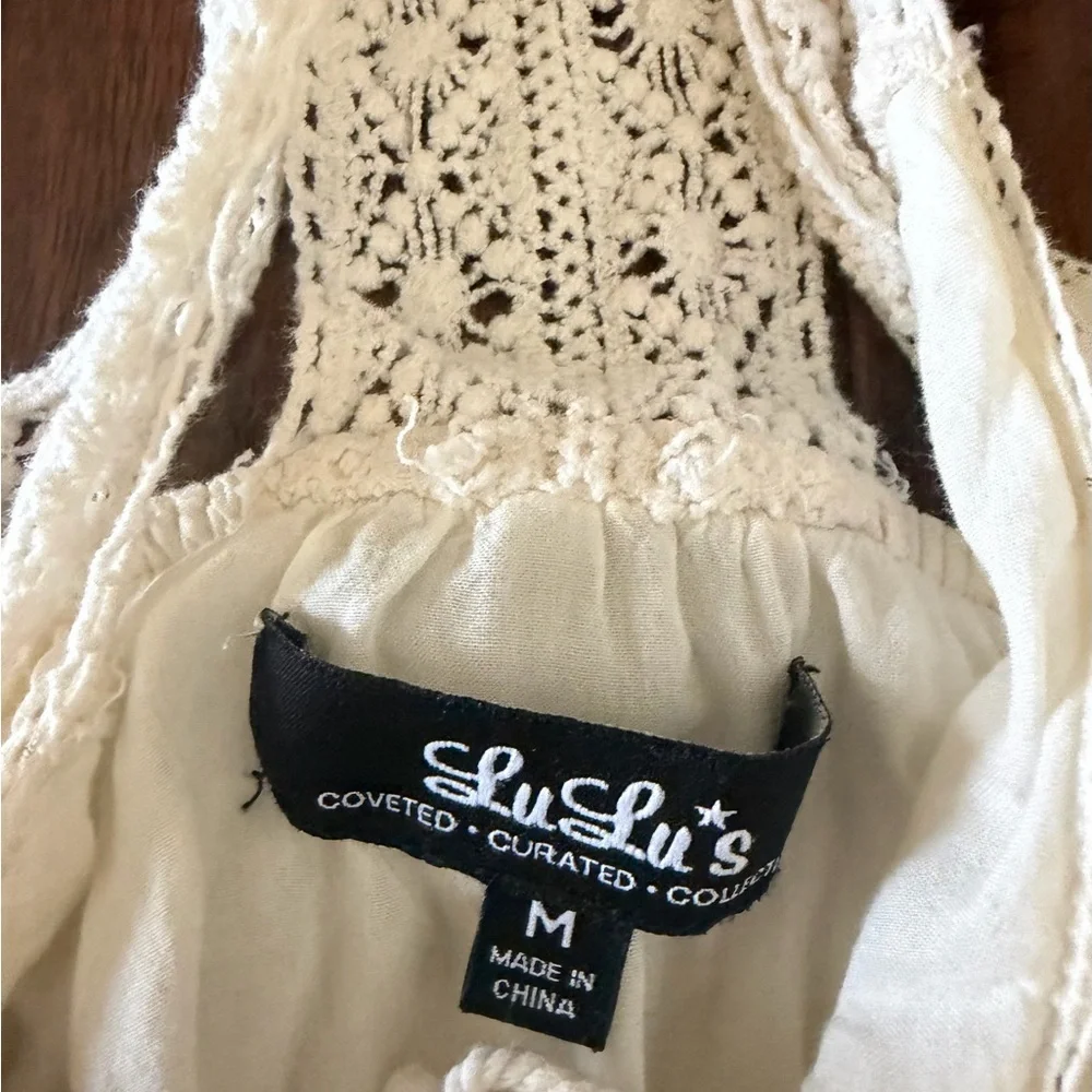 Lulu’s Crochet Back Ivory Tank Top​​ - Picture 5 of 5